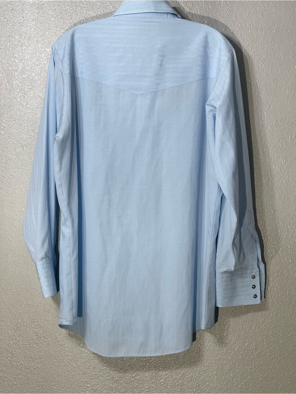 ELY Cattleman Blue Simple Long Sleeve Pearl Snap - Size Medium - Picture 3 of 3